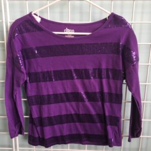 Size 14/16, XL - Purple Striped Shirt