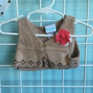 Size 03 Month - Brown Vest with Flower
