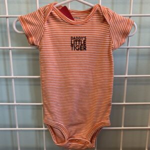 Size 06 Month - Orange/White Daddy's Little Tiger Onesie