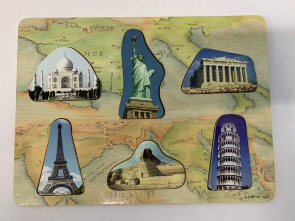 Puzzle: 06 pc. Battat Wooden World Landmarks