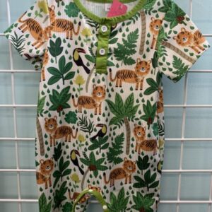 Size 18/24 Month - White/Green Jungle Romper