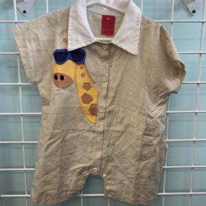 Size 18/24 Month - Khaki Giraffe Romper