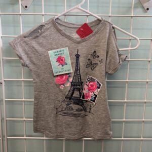 Size 5 - Grey Paris Cold-Shoulder Shirt