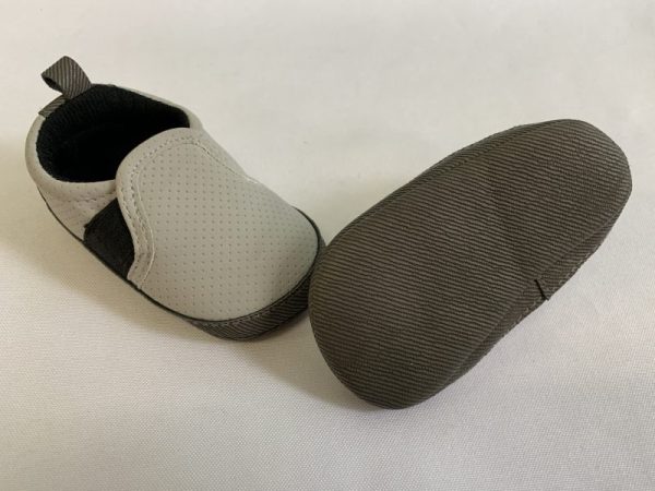 Shoes - Size 01 Infant,  0/3 Month, Grey Crib Shoe
