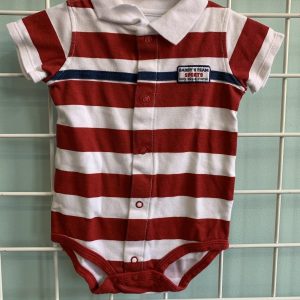 Size 09 Month - Red/White Daddy's Team Onesie