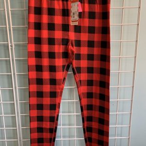 Size 14/16 - Red/Black Buffalo Plaid Legging (New)