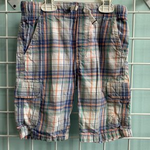 Size 7 - White/Blue/Orange Plaid Short