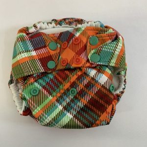 Cloth Diaper: Rump-a-Rooz Grow with Me Pocket in Orange Plaid (No Insert)
