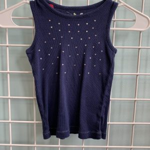 Size 4T - Blue Ribbed Rhinestone Tank Top