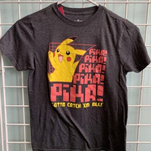 Size 8 - Grey Pikachu Pokemon Shirt
