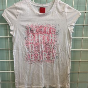 Size 10/12 -  White/Pink Birthday Girl Shirt