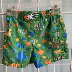 Size 12 Month - Green Fish Swim Trunk