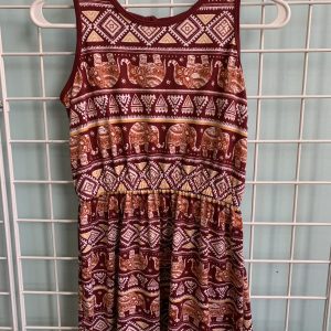 Size 14/16 - Maroon/Yellow Dress