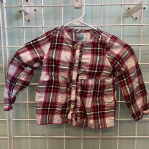 Size 5 - White/Pink Plaid Gap Shirt