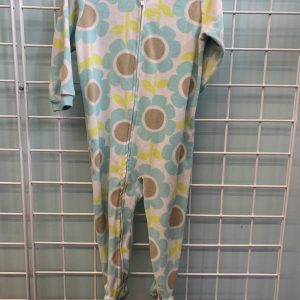 Size 2T - White/Blue Floral Fleece Sleeper