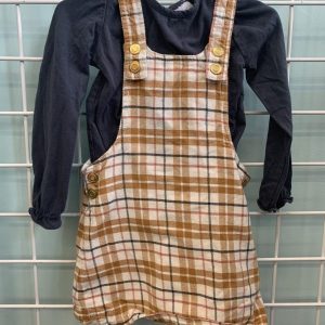 Size 2T - Blue/Brown/Cream Tahari Dress Set