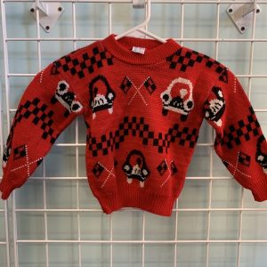 Size 4 - Red/Black Automobile Vintage Sweater