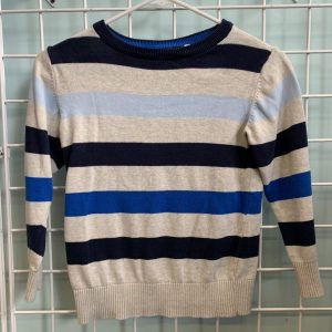 Size 5/6 - Blue/Cream Stripe Sweater