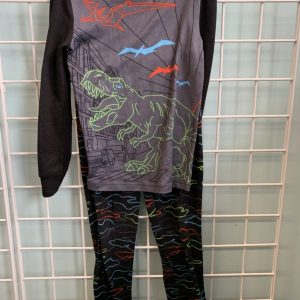 Size 6 - Black/Grey Dinosaur Cuddl Duds PJ Set