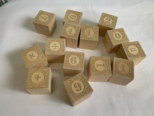 Toy:  Wooden 14 pc. Math Cube Blocks