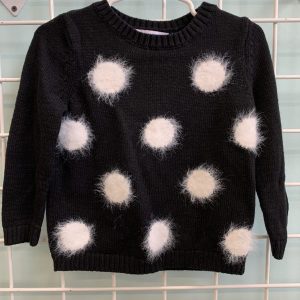 Size 2T - Black/White Polka Dot Sweater