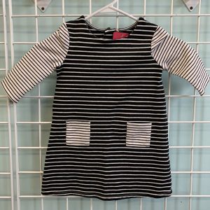 Size 5T - Black/White Stripe Dress