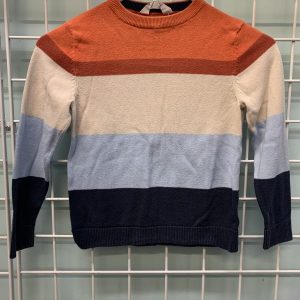 Size 6/7 - Orange/Cream/Blue Sweater
