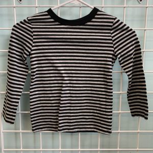 Size 5T - Black/Grey Stripe Shirt