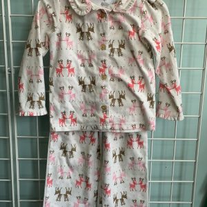 Size 5T - Cream/Pink Deer PJ Set