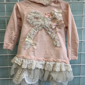Size 3T - Pink/Cream Lace Shirt & Skirt Set