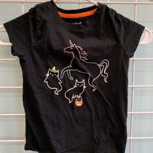 Size 4/5 - Black Unicorn Halloween Shirt