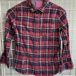 Size 10/12 - Blue/Red Reversible Snap Flannel Shirt