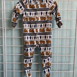 Size 18 Month - White/Grey Bear Fleece Sleeper