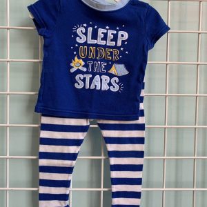 Size 24 Month - Blue/White Sleep Under the Stars PJ Set
