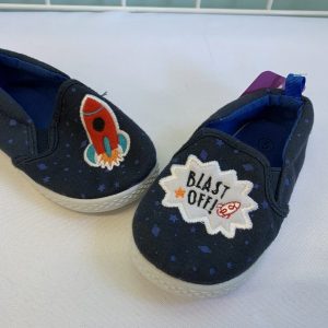 Shoes - Size 05 Toddler, Blue Rocket Blast Off Slip-On