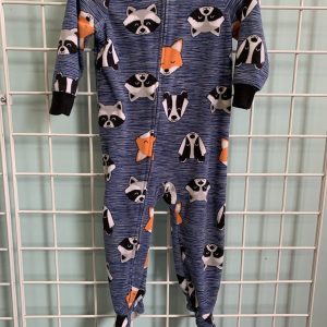 Size 18 Month - Blue Fox & Racoon Fleece PJ Sleeper