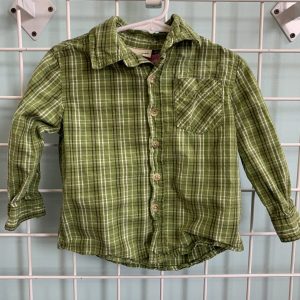 Size 2T - Green Plaid Shirt