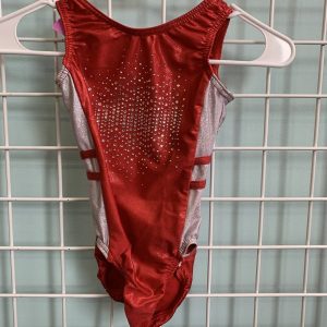 Size 6/6x, YM - Red/Silver Leotard