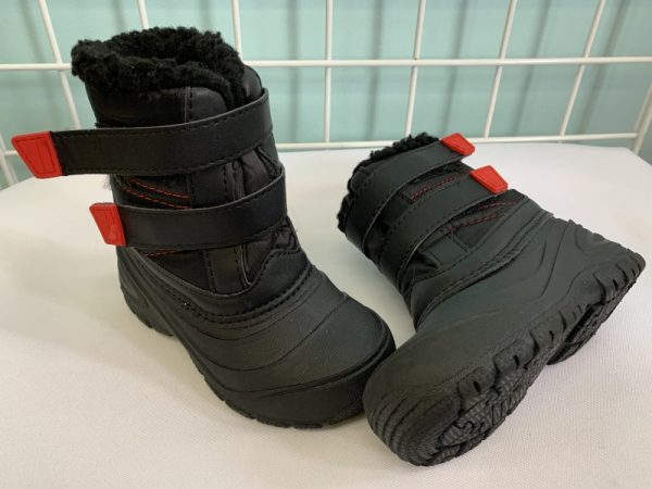 Boots - Size 09 Toddler, Black/Red Winter