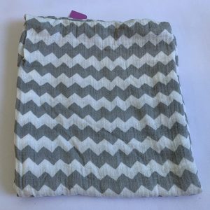 Blanket: White/Grey Cheveron Muslin Blanket