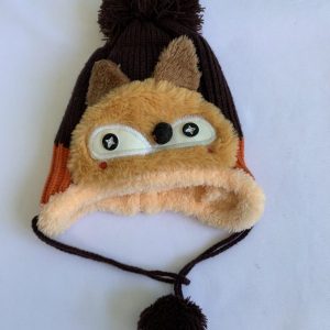 Winter Hat - Toddler OS, Brown/Orange Dog