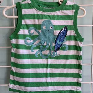 Size 18/24 Month - Green/White Stripe Octopus Gymboree Tank Top