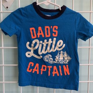Size 2T - Blue Dad's Little Captain Shirt