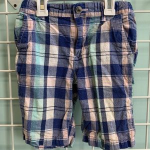 Size 7 - White/Blue Plaid Canvas Short