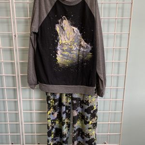 Size 10/12 - Grey/Black Wolf PJ Set