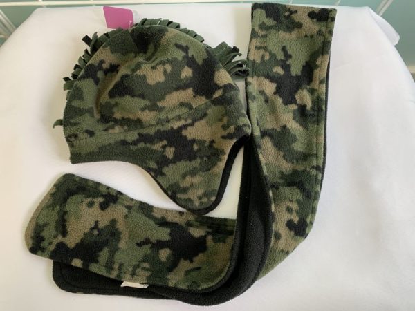 Winter Hat - Youth 4/5, Green Camo Hat & Scarf Set
