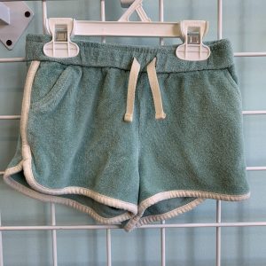 Size 2T - Green/Cream Terry Cloth Short