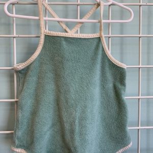 Size 3T - Green/Cream Terry Cloth Tank Top