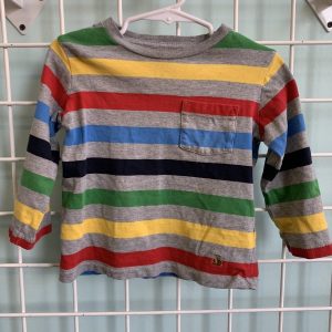 Size 18/24 Month - Grey/Rainbow Stripe Gap Shirt