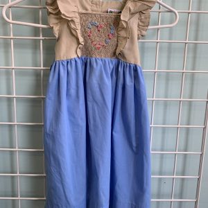 Size 4T - Blue/Brown Smocked Dress